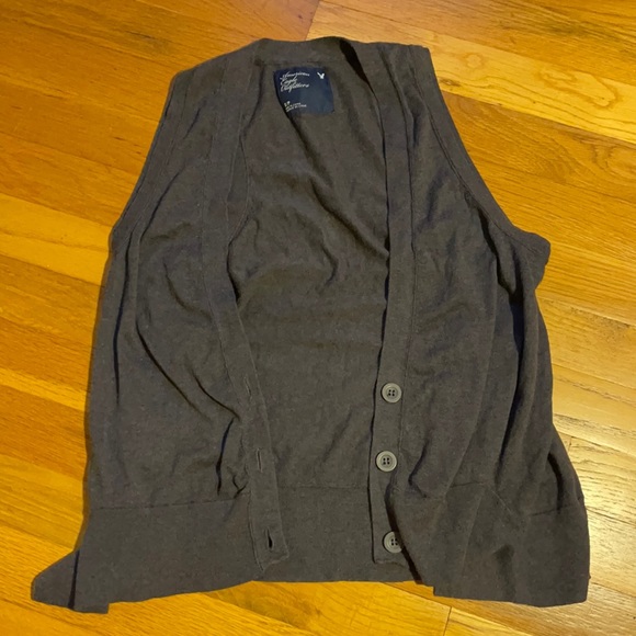 American Eagle Sleeveless Cardigan Sweater Mauve - Picture 2 of 4